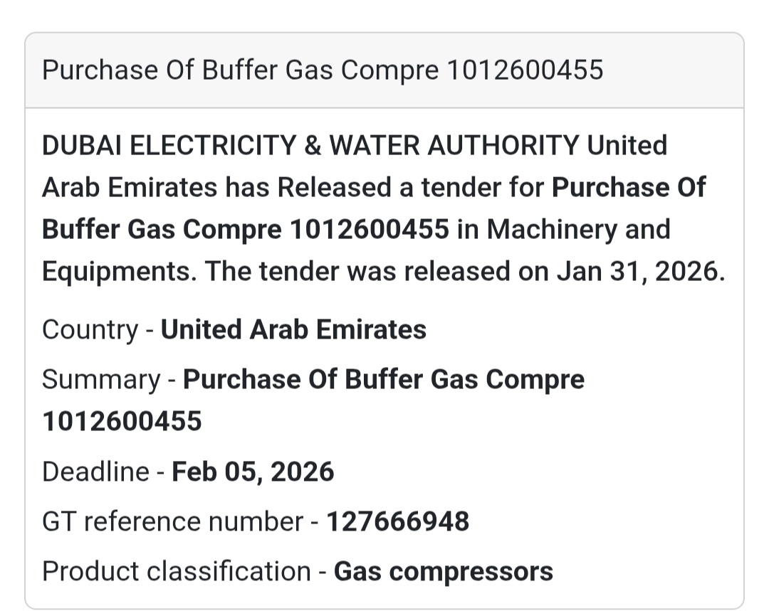 ⛽ Purchase of Buffer Gas Compressor