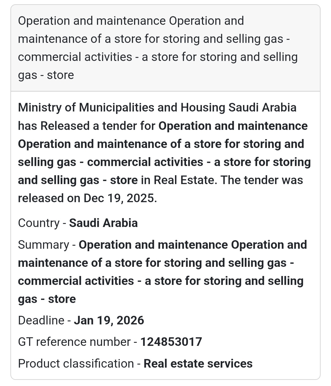 🔔 Real Estate Operations Tender | Saudi Arabia 🇸🇦