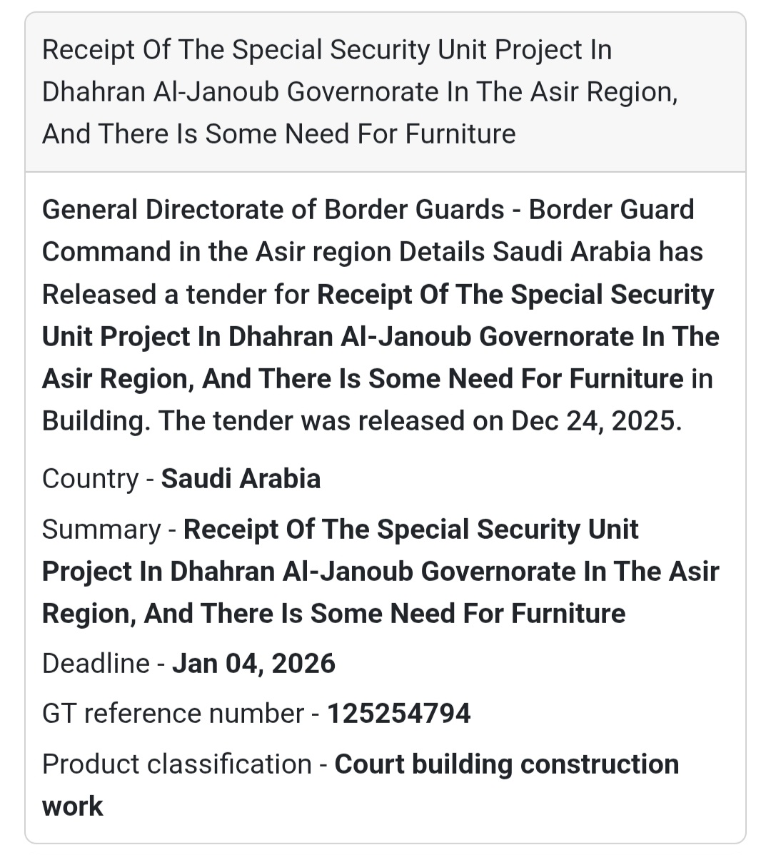 🏢 Receipt of Special Security Unit Project – Asir Region 🇸🇦