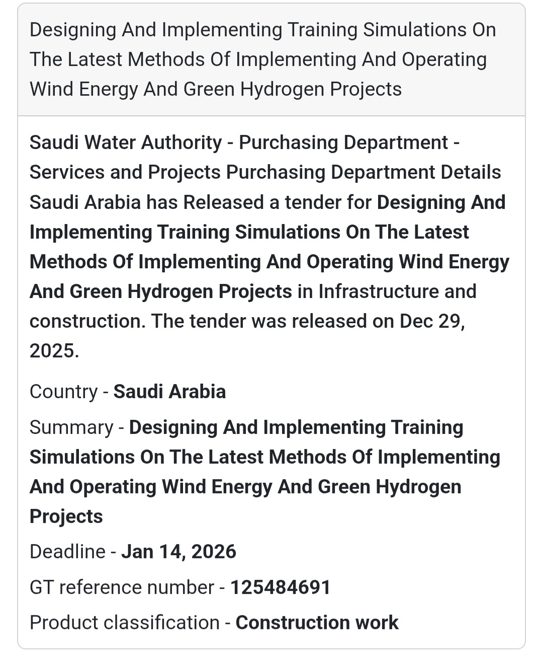 📢 Renewable Energy Training Project – Saudi Arabia 🇸🇦