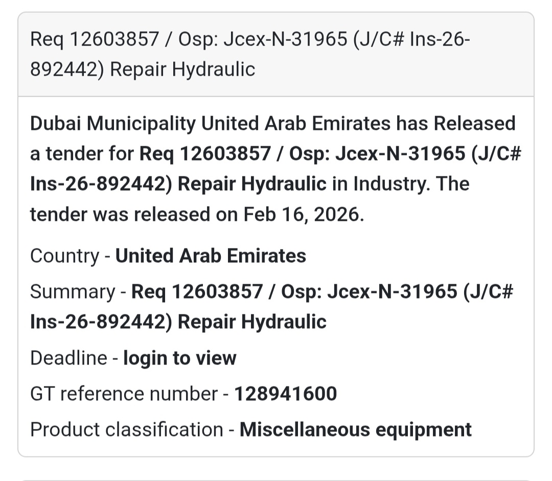 🔧 Repair Hydraulic – Req 12603857