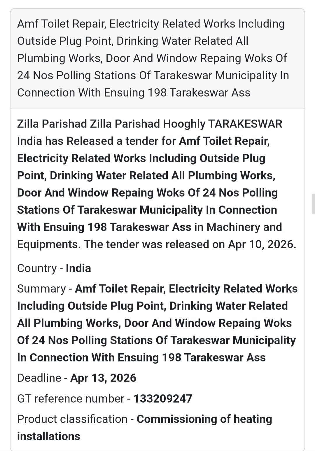 🚽 Repair & Maintenance – Hooghly