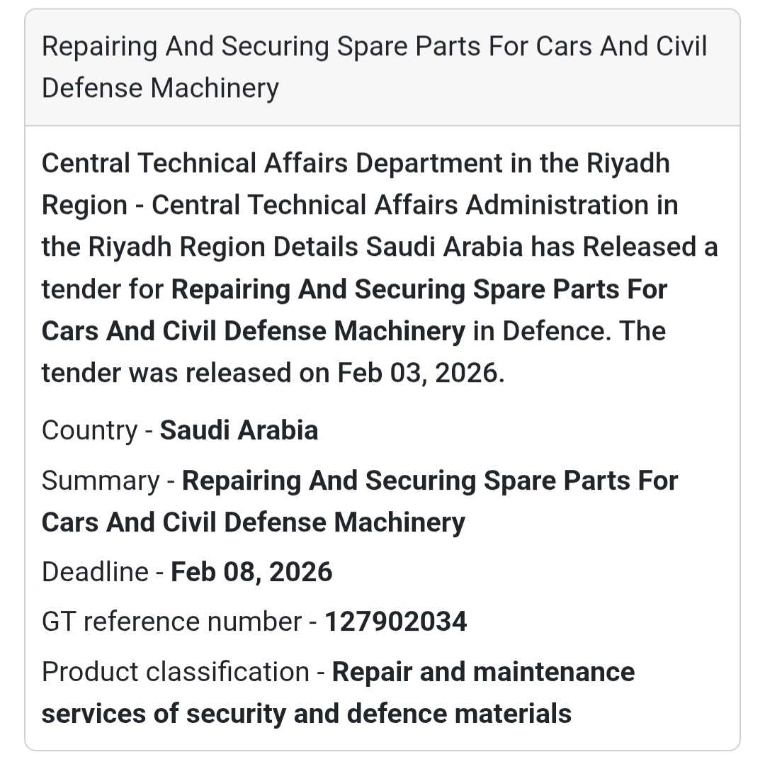 🔧 Repairing & Securing Spare Parts – Cars & Civil Defense Machinery