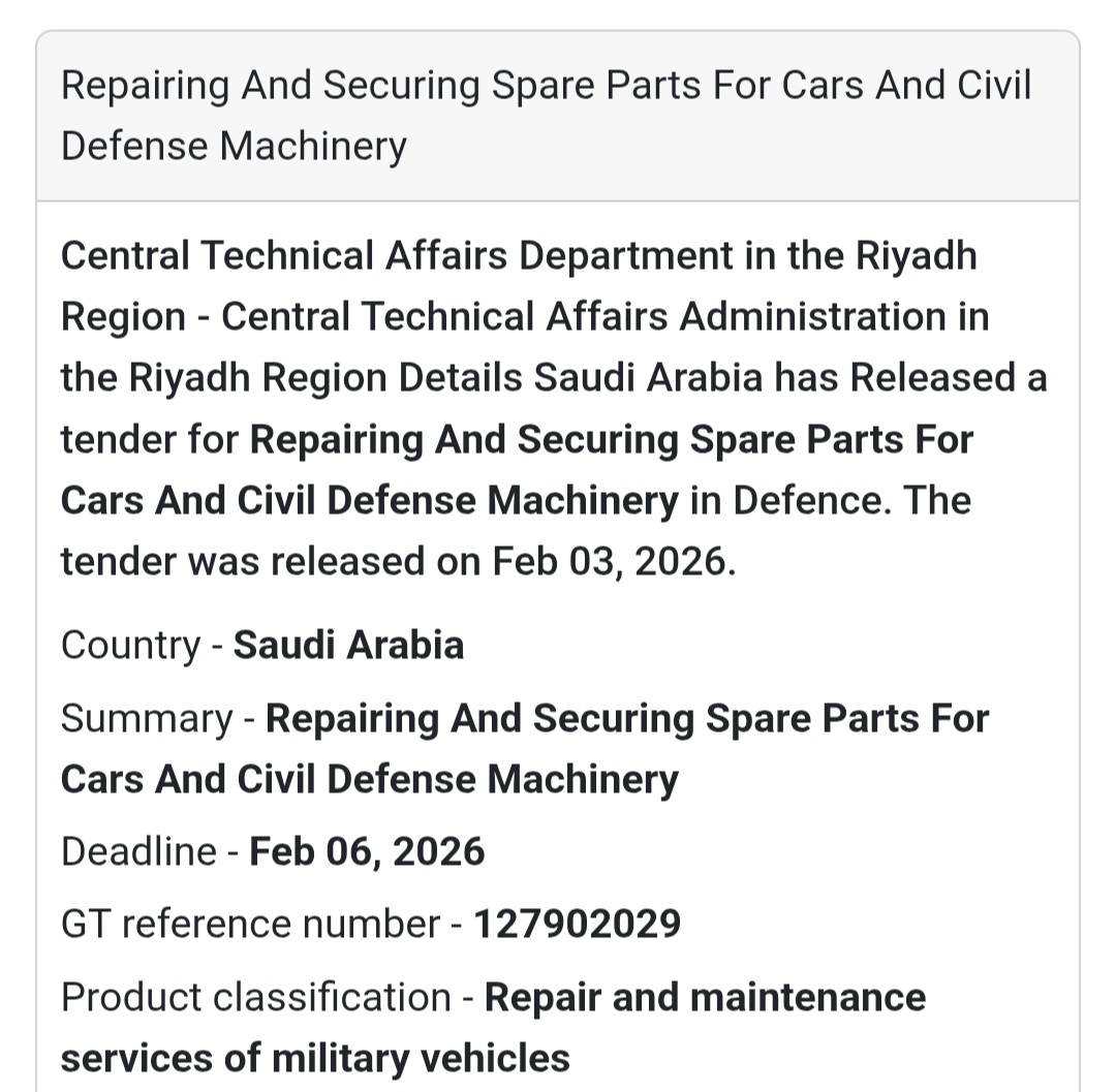 🚙 Repairing & Securing Spare Parts – Military Vehicles