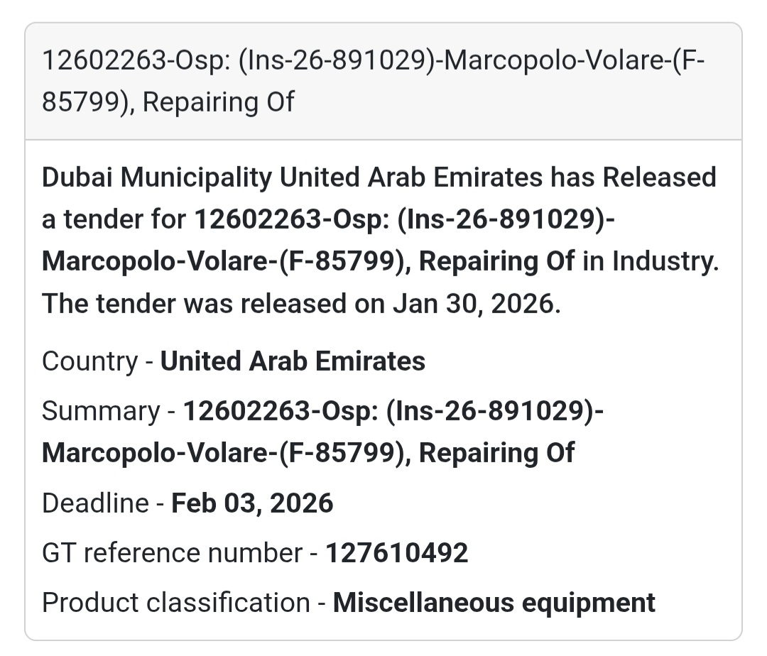 🛠️ Repairing Tender | Dubai Municipality