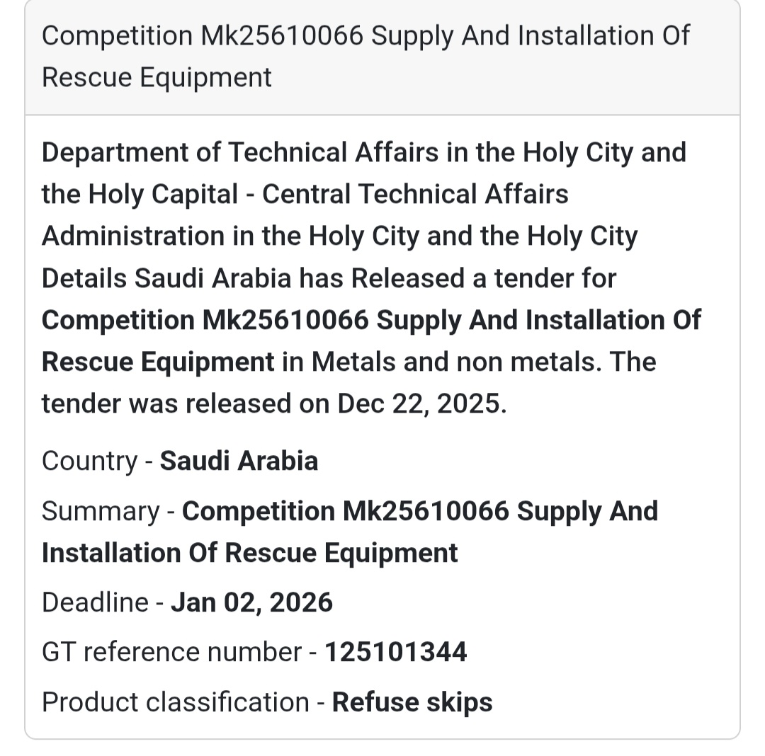 🛟 Rescue Equipment Supply – Saudi Arabia 🇸🇦