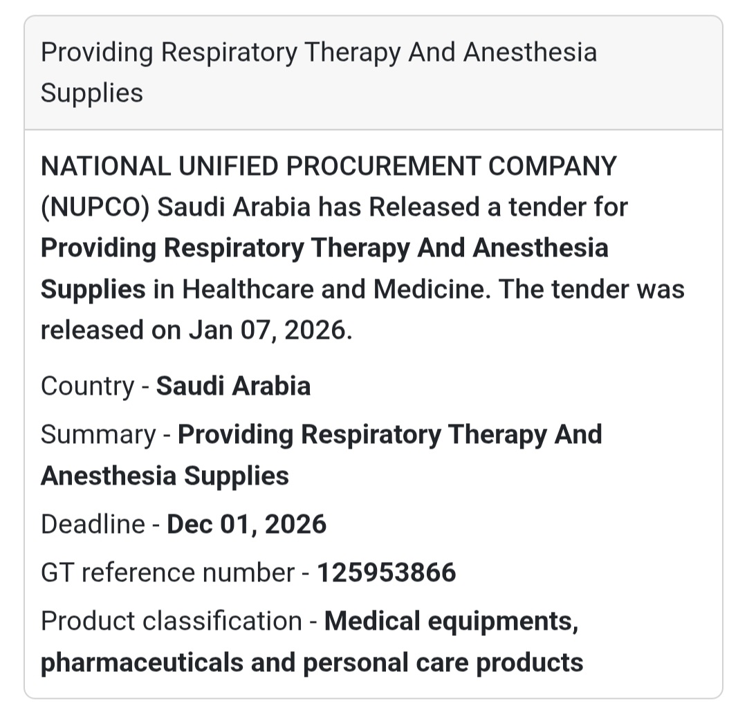 😷 Respiratory Therapy & Anesthesia Supplies
