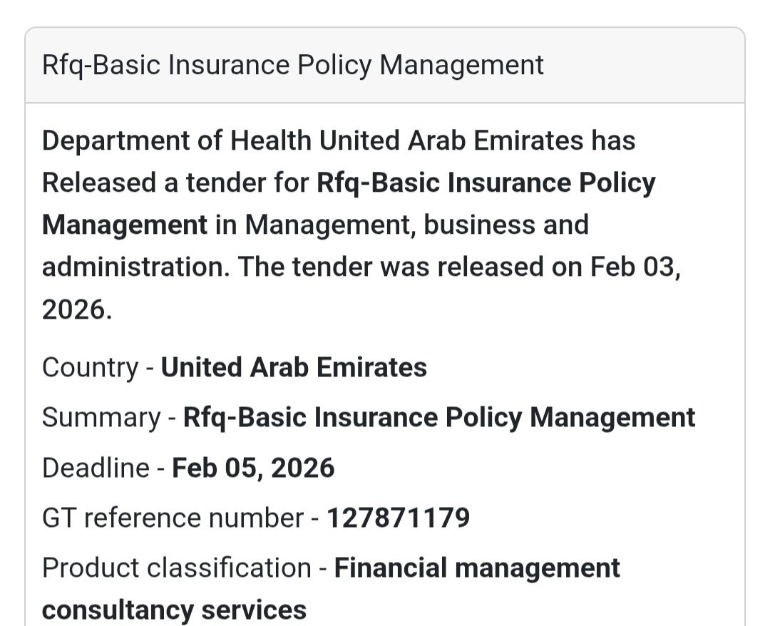 🛡️ RFQ – Basic Insurance Policy Management Financial & Insurance Services | UAE 🇦🇪