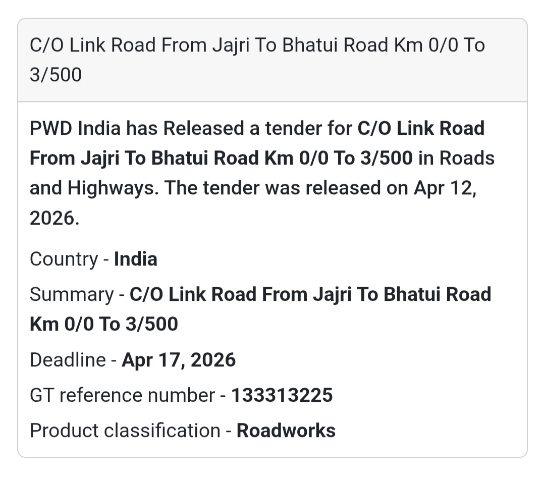 🛣️ Road Construction – Jajri to Bhatui