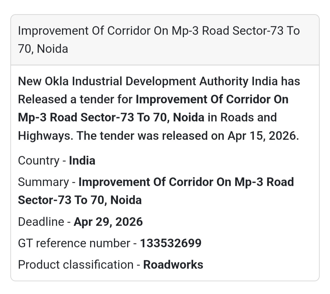 🛣️ Road Corridor Improvement – Noida