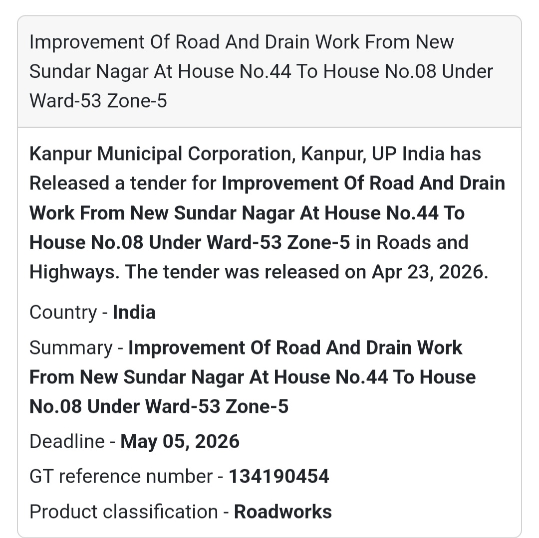 🛣️ Road & Drain Work – Kanpur