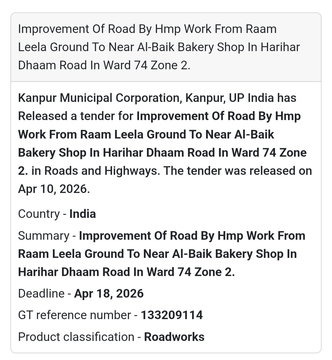🛣️ Road Improvement Work – Kanpur
