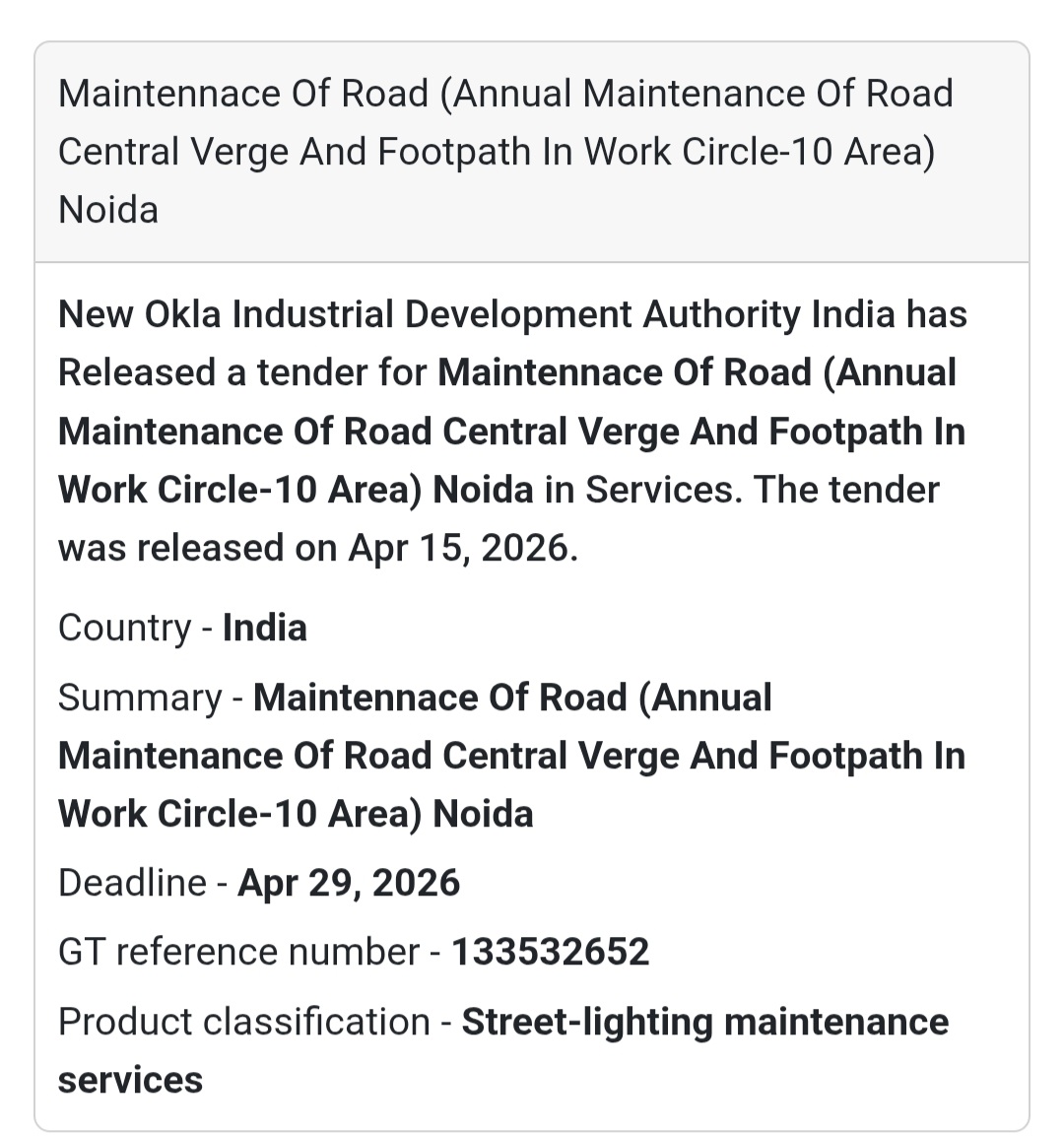 🛣️ Road Maintenance Work – Noida