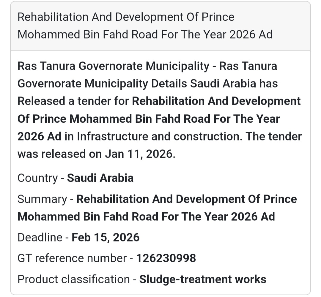 🛣️ ROAD REHABILITATION & DEVELOPMENT – RAS TANURA