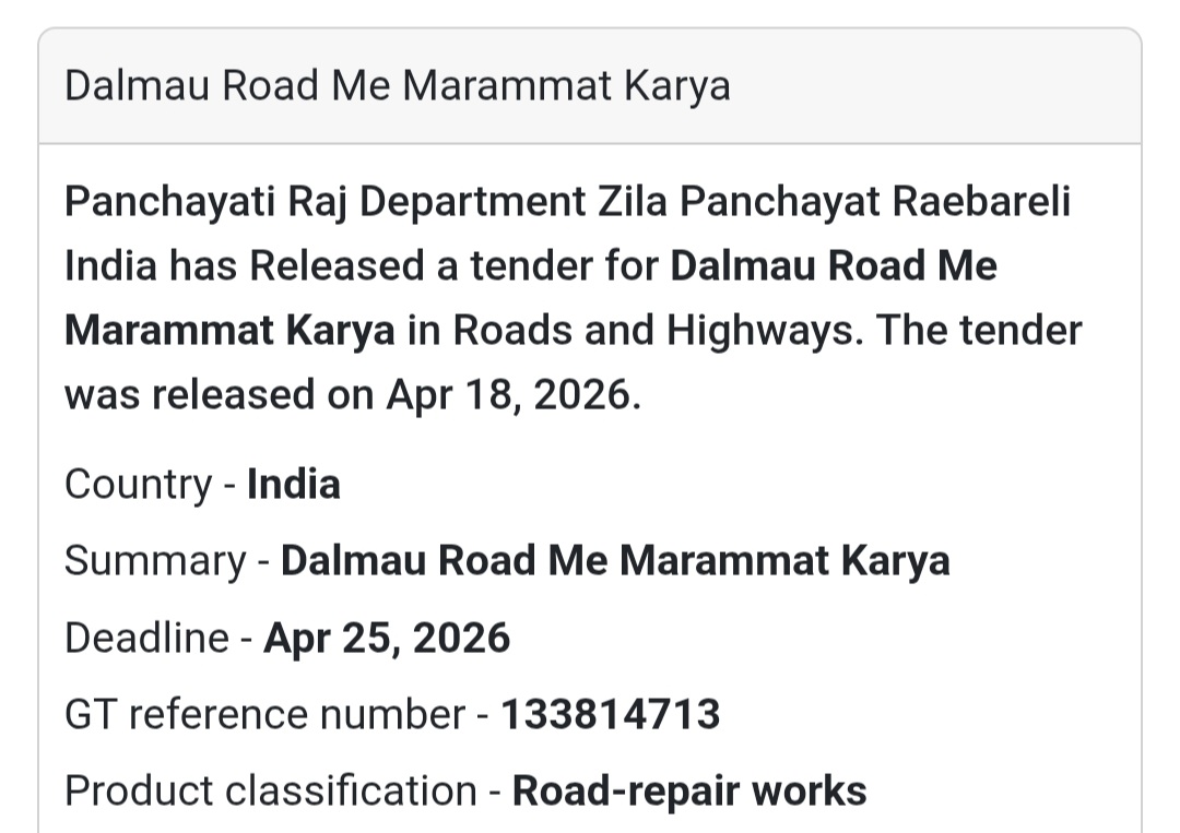 🛣️ Road Repair – Raebareli
