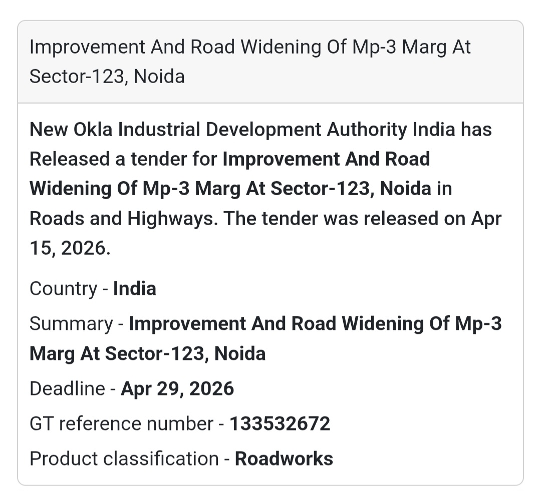 🛣️ Road Widening Work – Noida