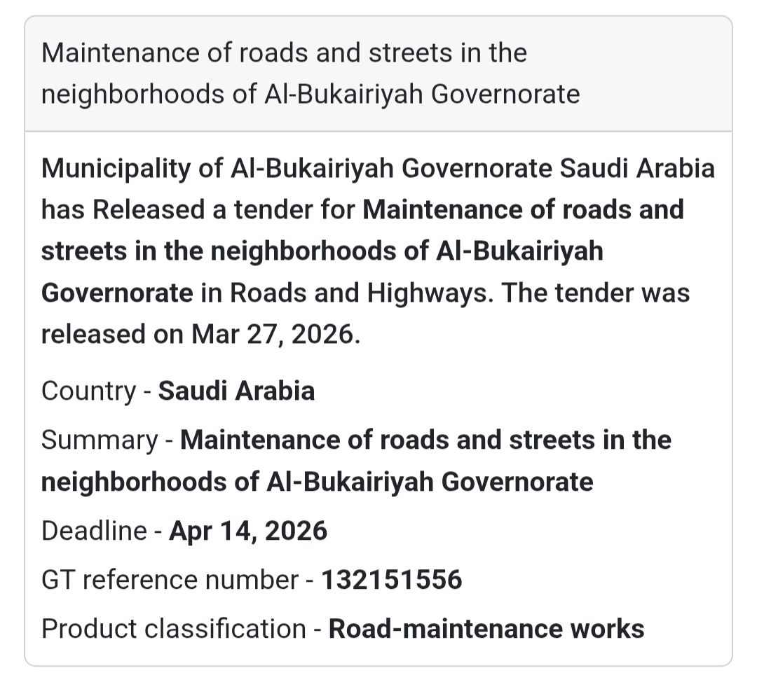 🛣️ Roads & Streets Maintenance – Al-Bukairiyah 🇸🇦