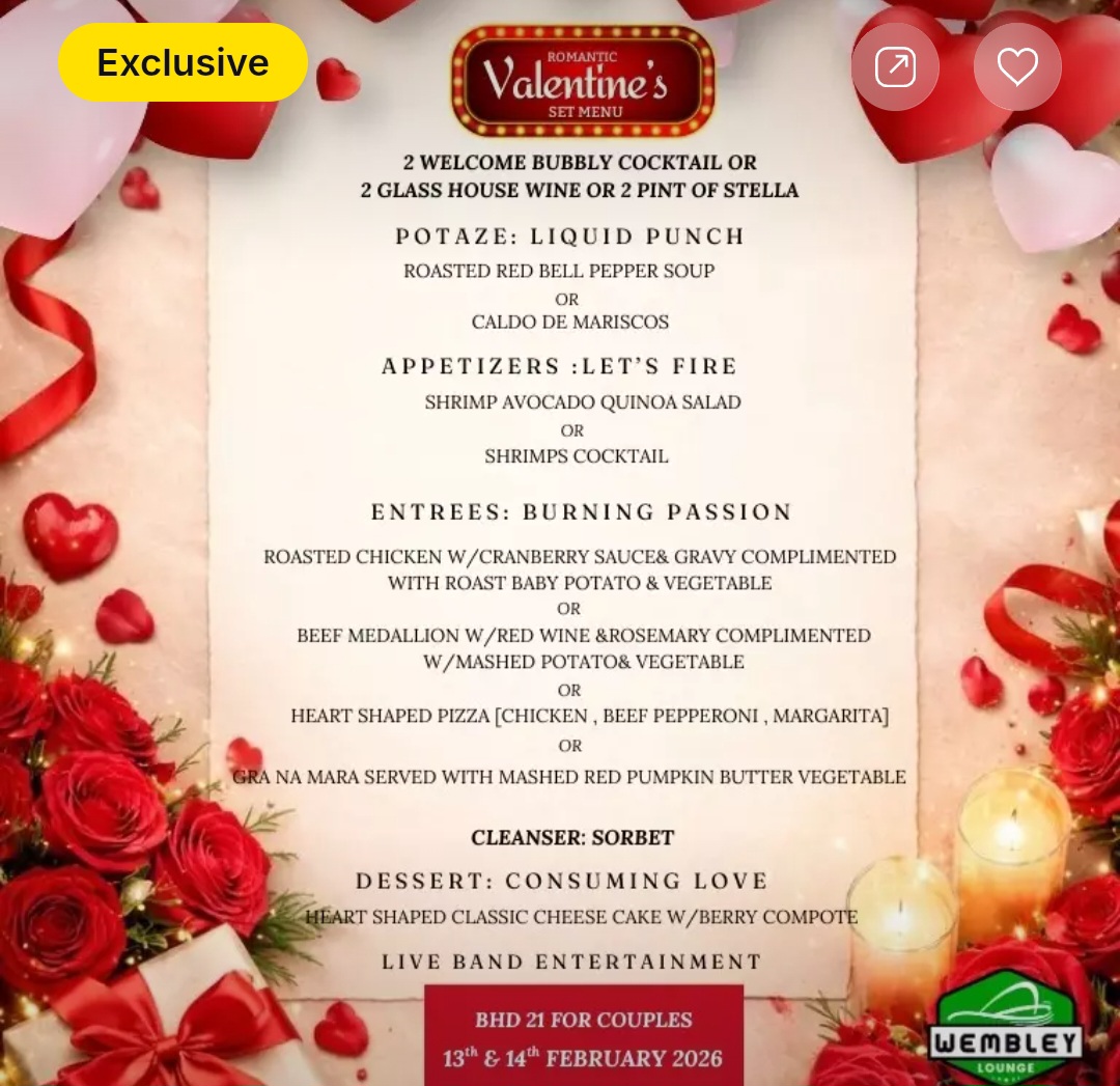 🌹 Romantic Valentine’s Couples Set Menu