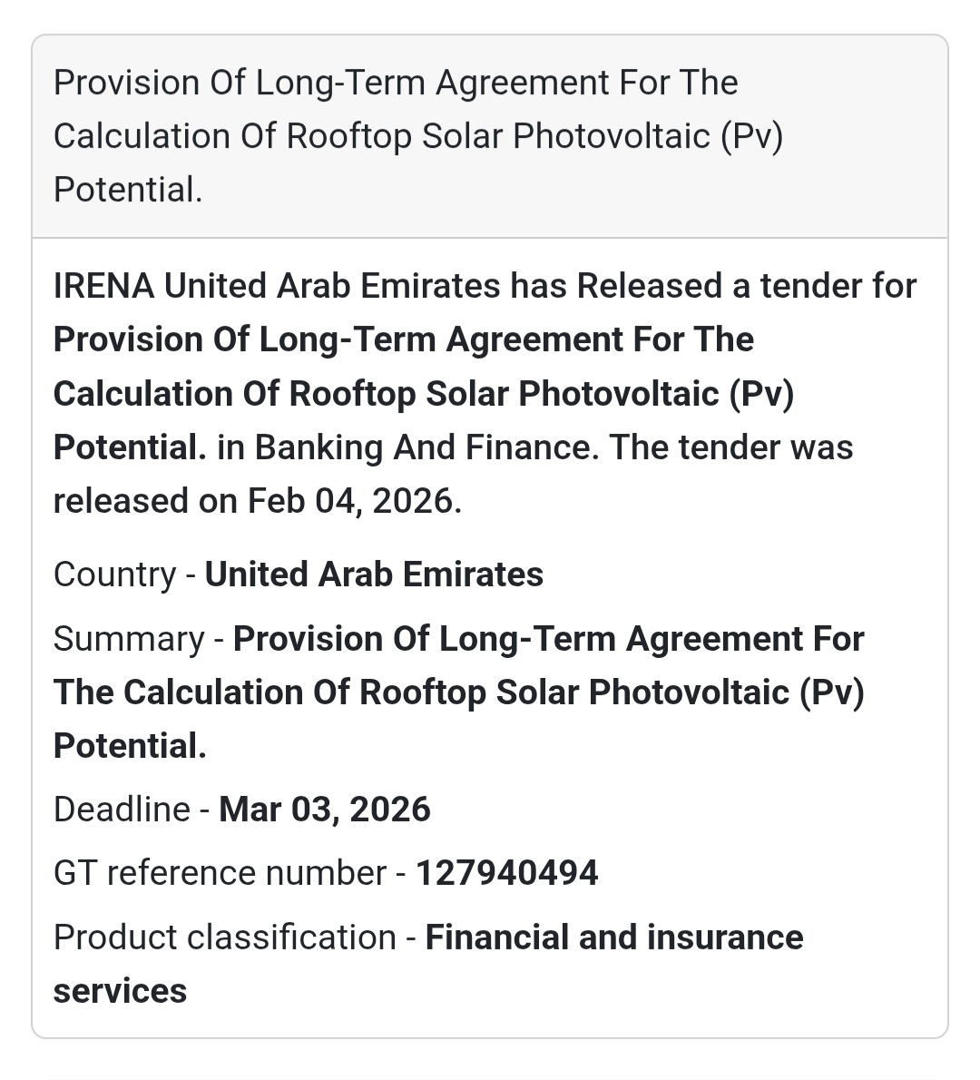 ☀️ Rooftop Solar PV Potential – Long-Term Agreement