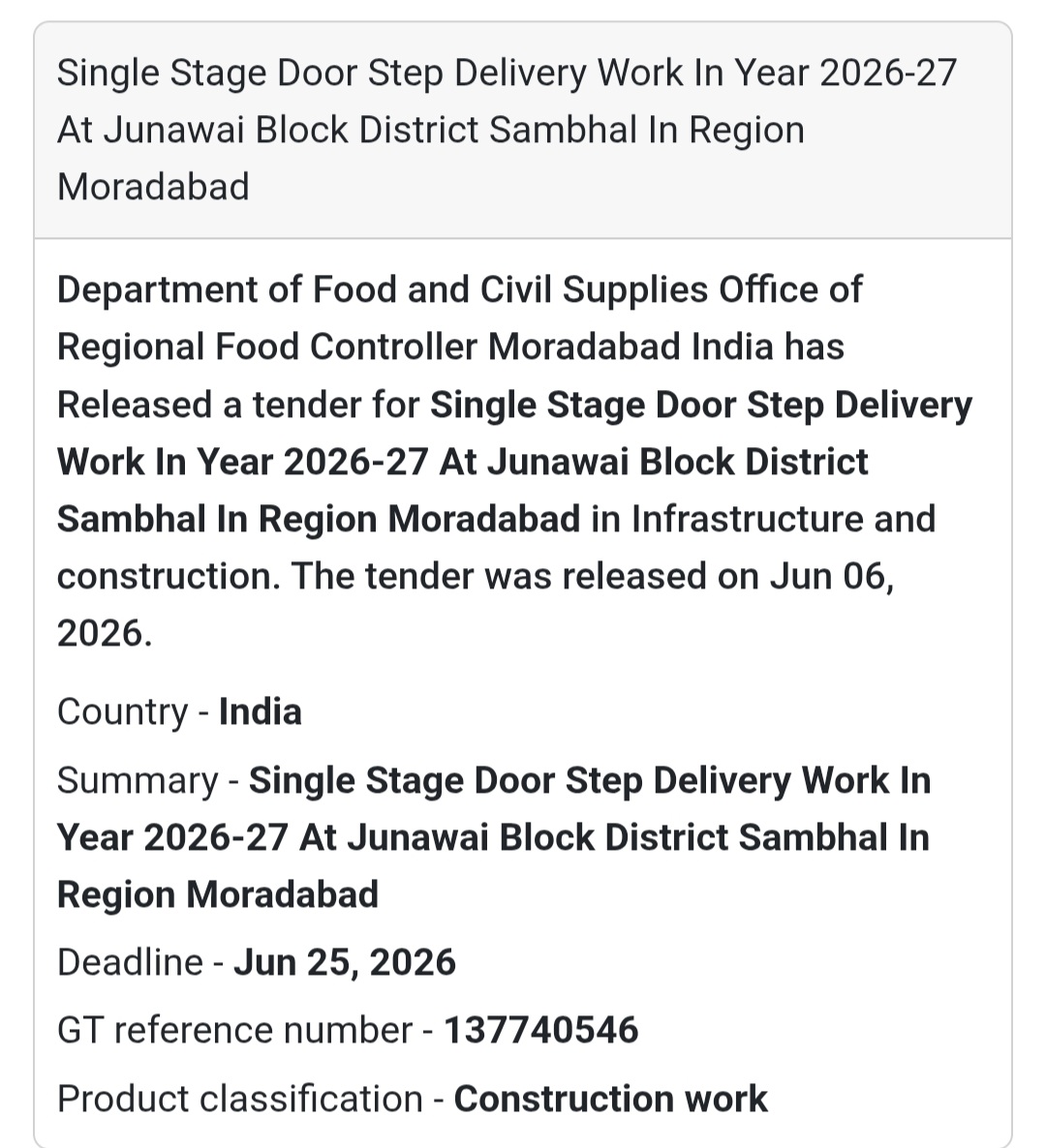 🚚 Sambhal, Uttar Pradesh | Single Stage Door Step Delivery Work