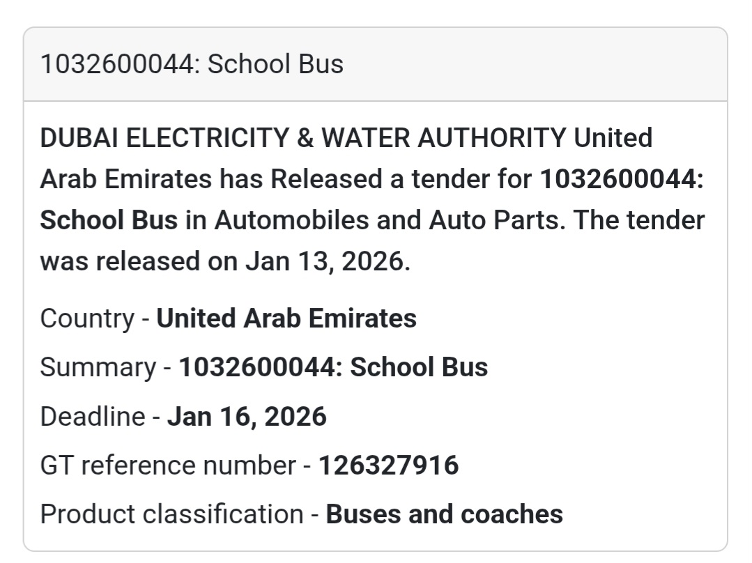 🚌 School Bus Procurement