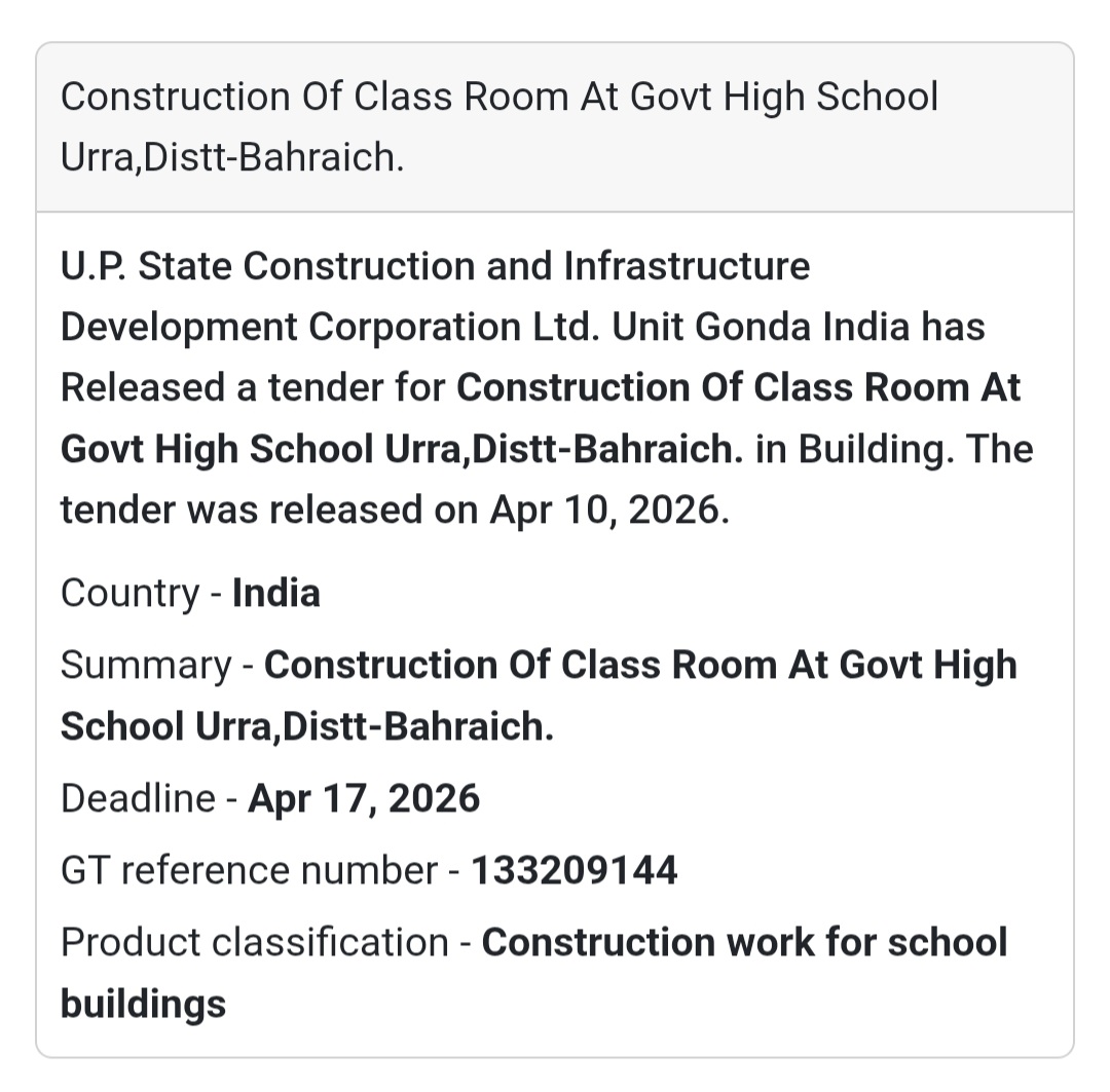 🏫 School Construction – Bahraich
