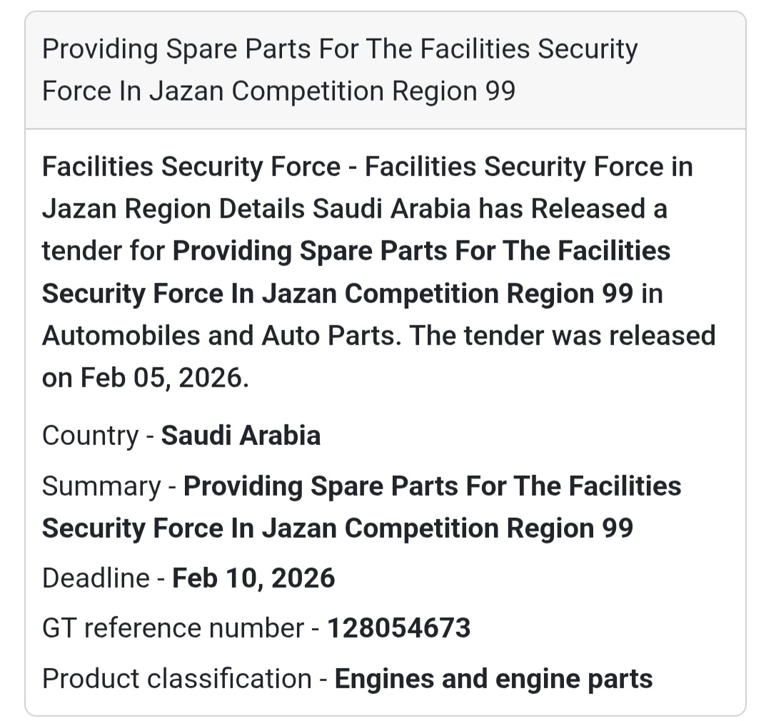 🚓 Security Force Vehicle Spare Parts