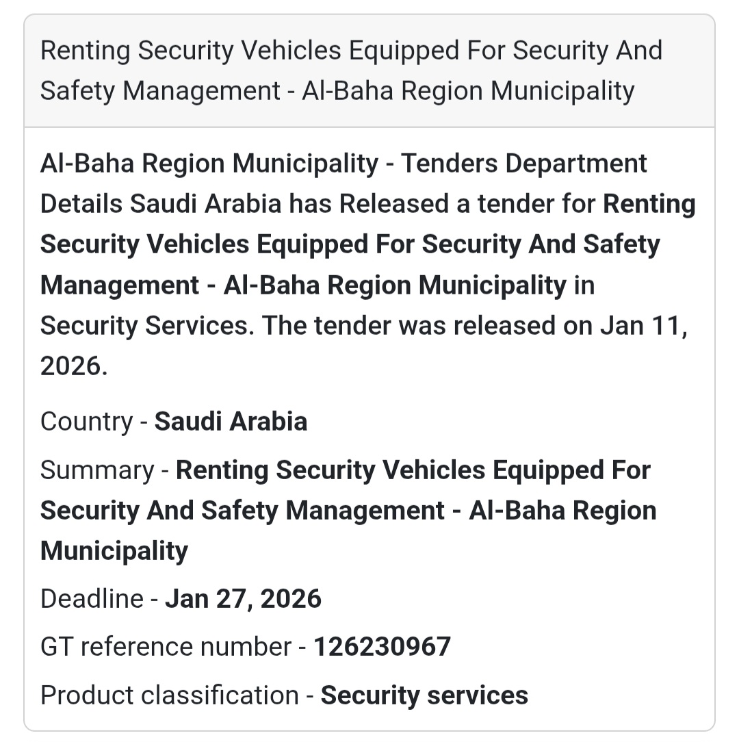 🔐 SECURITY VEHICLES RENTAL – AL-BAHA