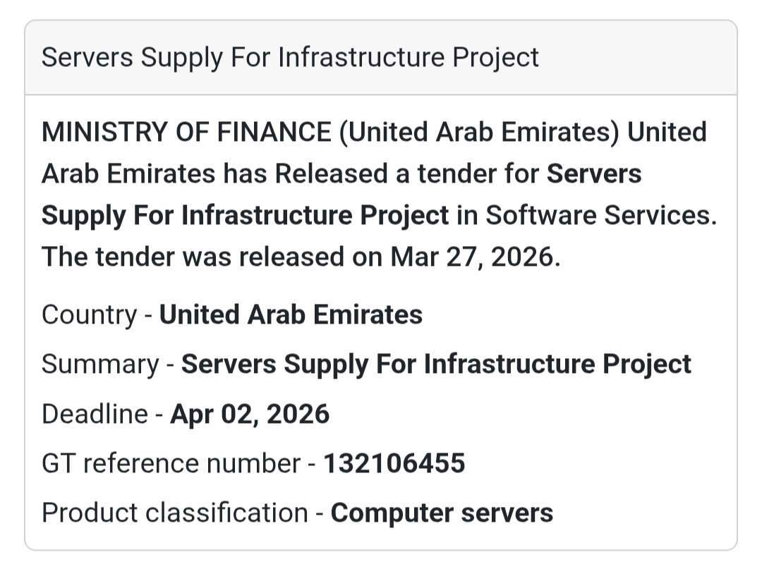 🖥️ Servers Supply for Infrastructure Project