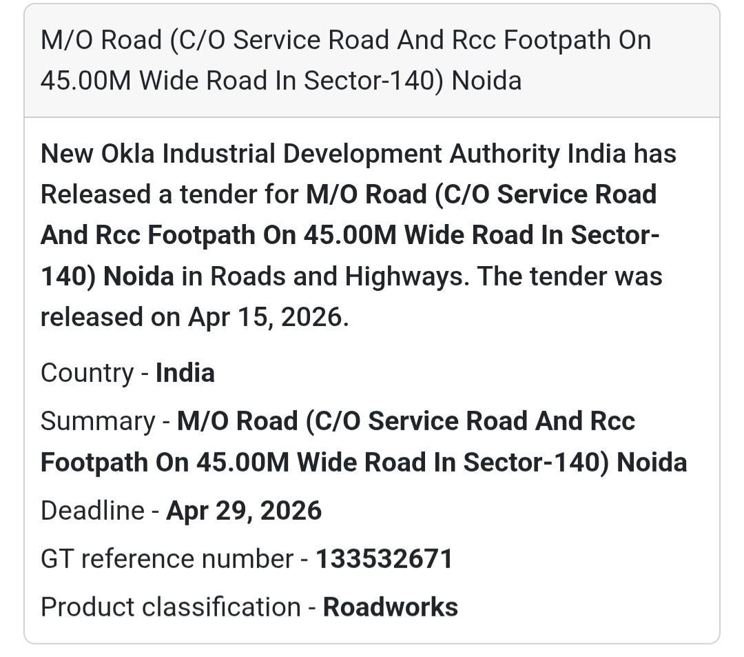 🛣️ Service Road & Footpath Work – Noida