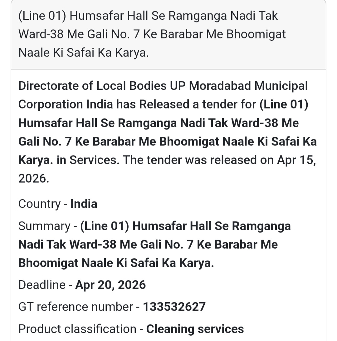 Sewer Cleaning Work – Moradabad (Line 01)