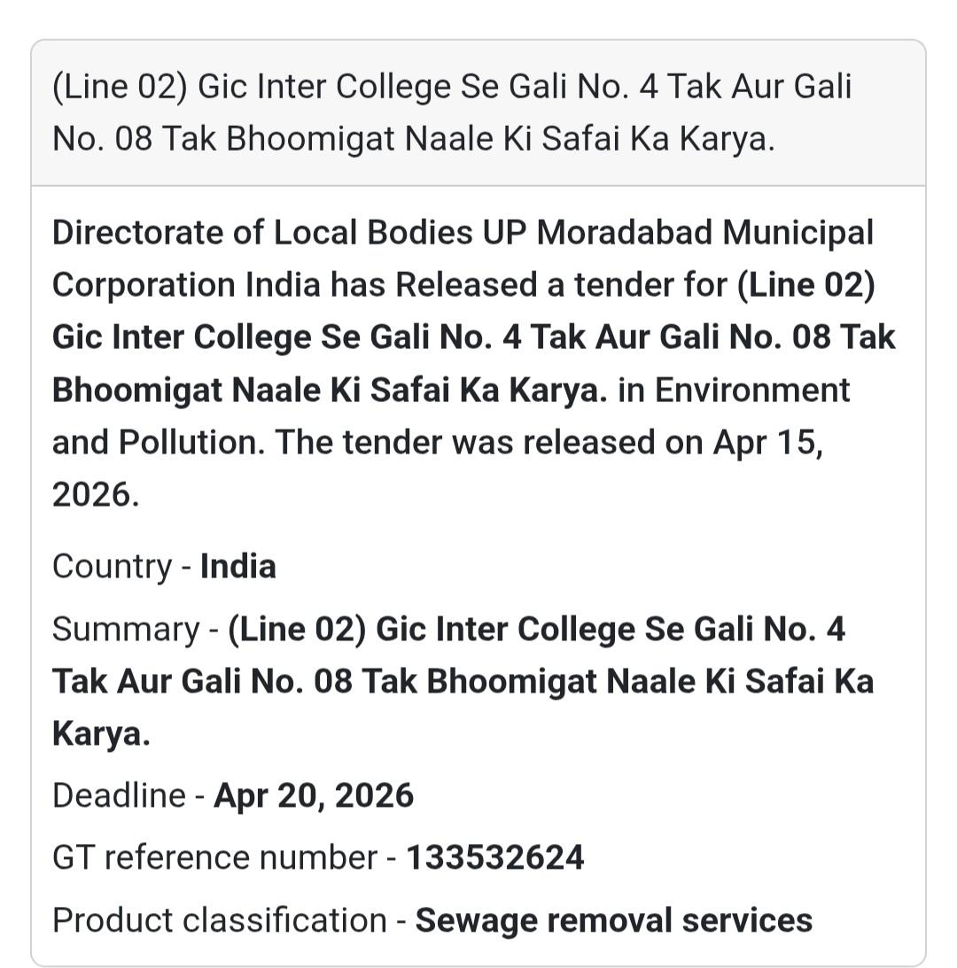 🚧 Sewer Cleaning Work – Moradabad (Line 02)