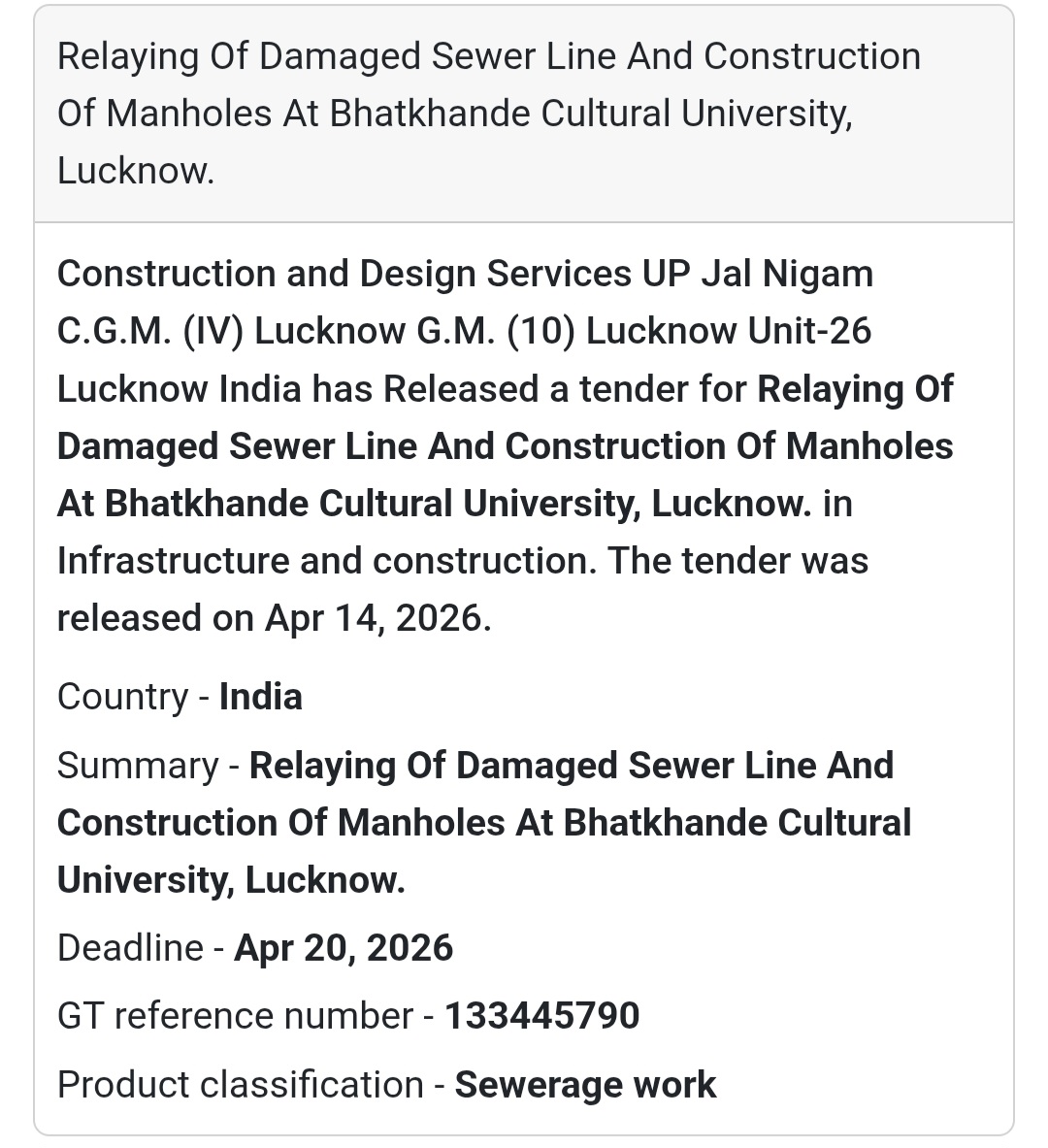 🏗️ Sewer Line Work – Lucknow