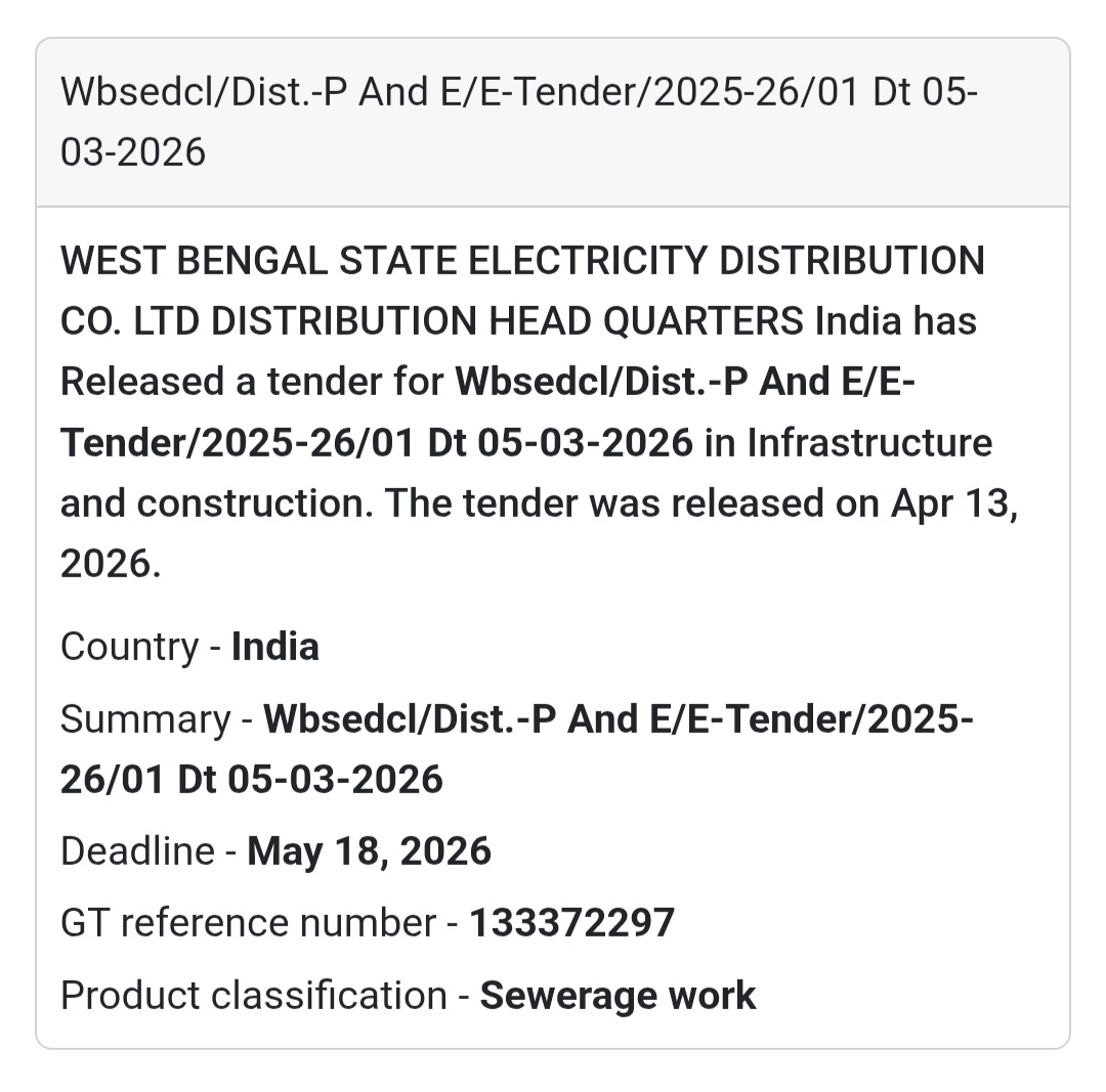 🚰 Sewerage Work – WBSEDCL Project