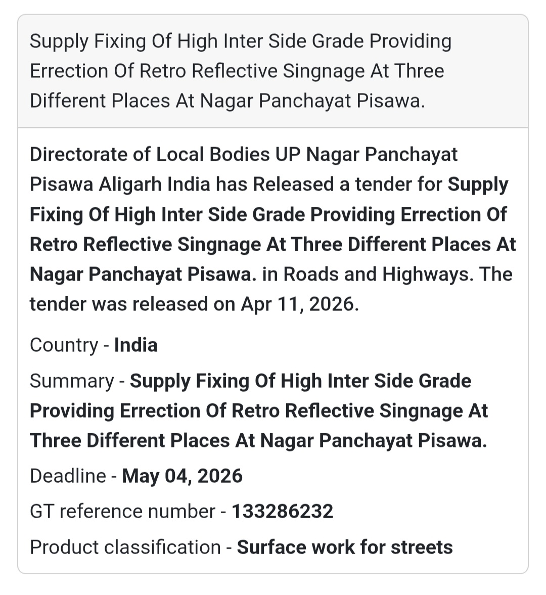 🚧 SIGNAGE INSTALLATION WORK – ALIGARH