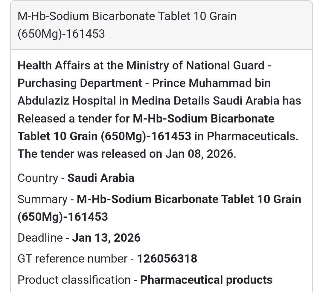 💊 Sodium Bicarbonate Tablets – 650mg