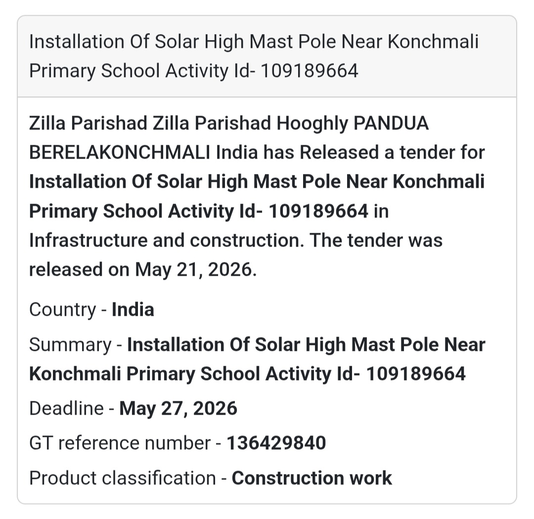 🌞 Solar High Mast Pole Construction Tender |