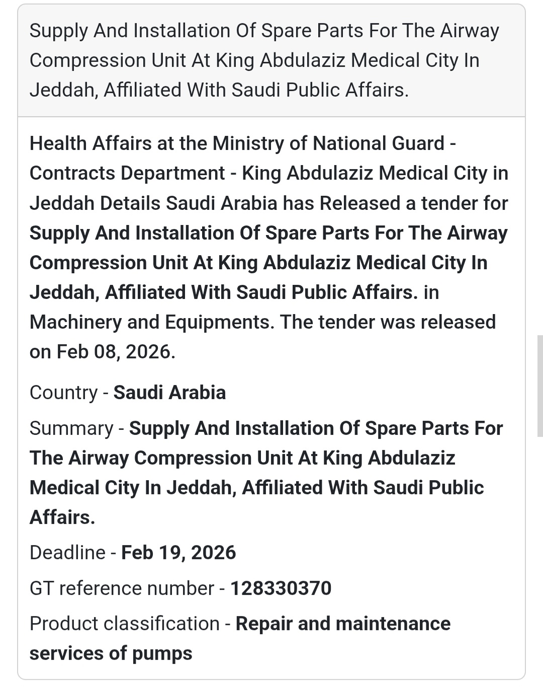 🫁 Spare Parts for Airway Compression Unit