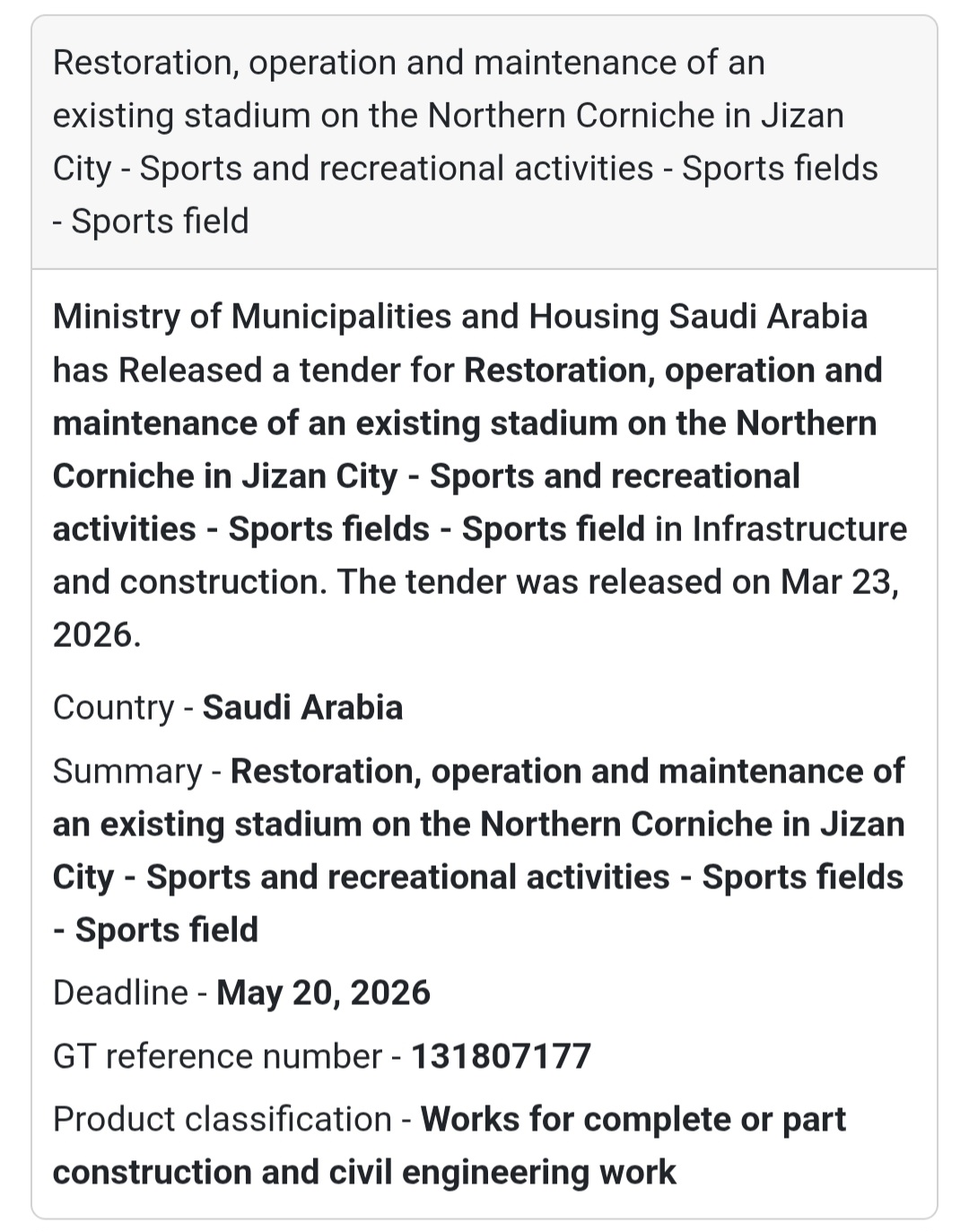 🏟️ Sports Infrastructure Project