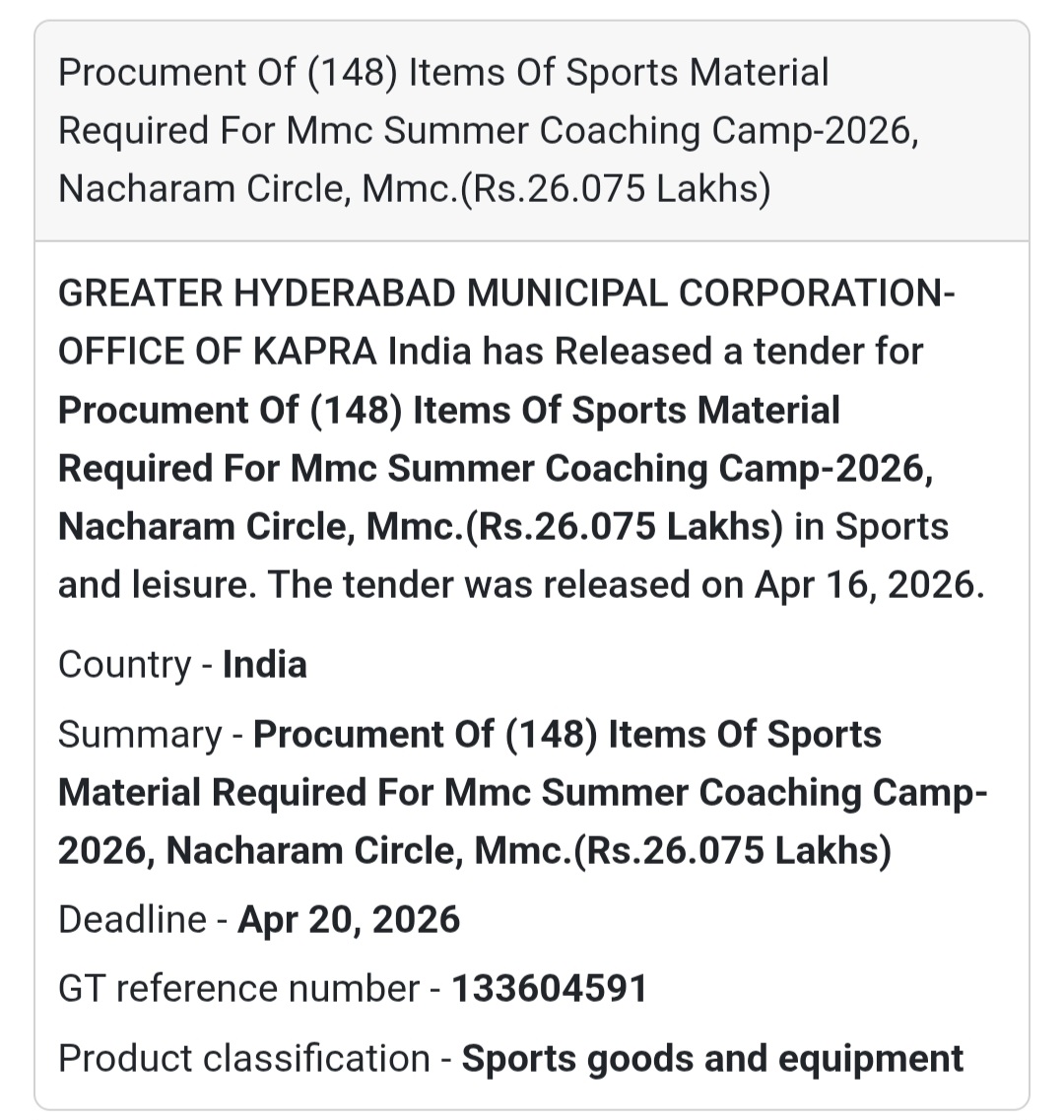 🏀 Sports Material Procurement | Hyderabad 🇮🇳