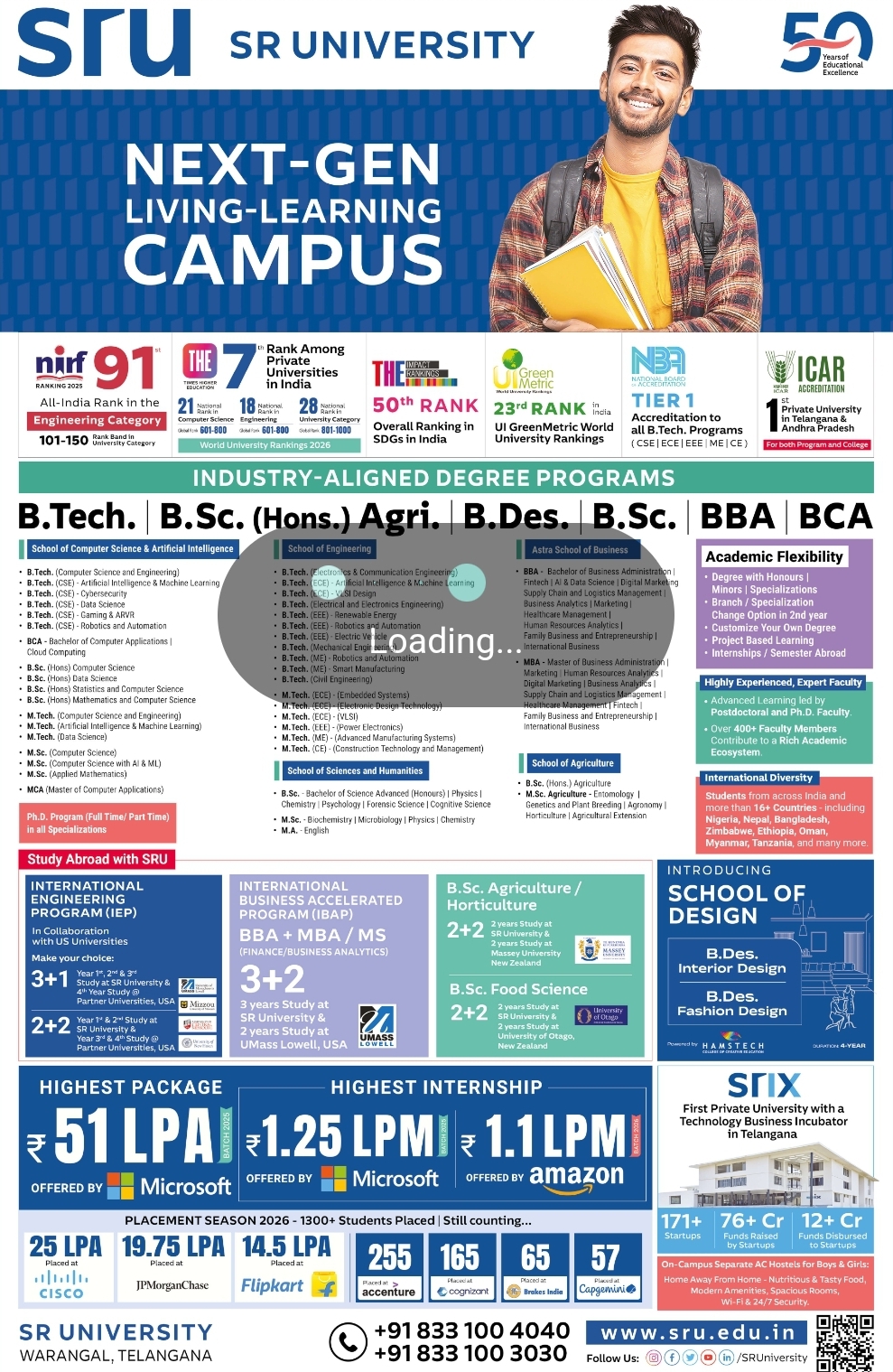 🎓📚 SR UNIVERSITY – ADMISSIONS OPEN
