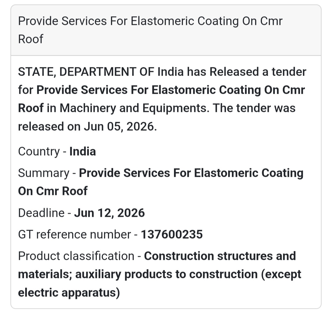 🏢 State Department | Elastomeric Coating Services Tender