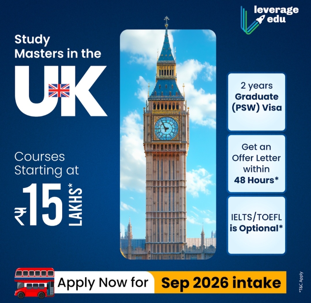 🇬🇧 Study Masters in the UK – 2026 Intake