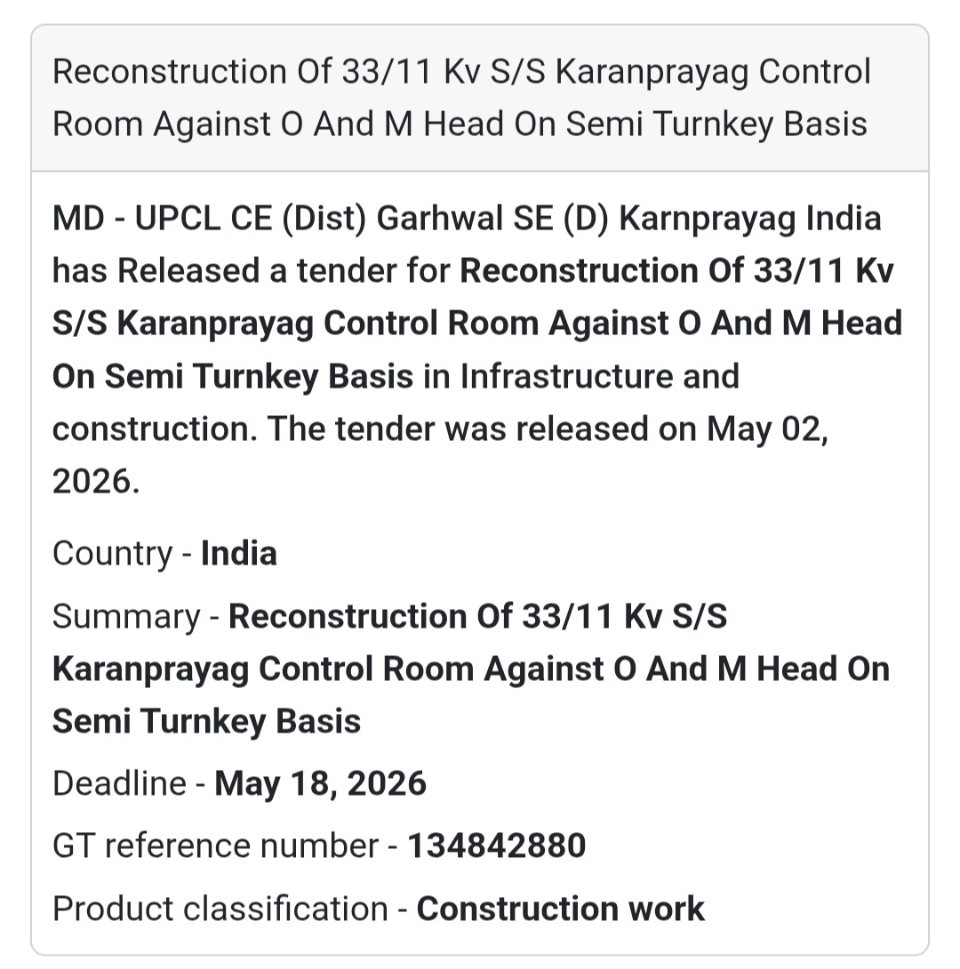 🏗️ Substation Control Room Reconstruction (Karnaprayag)