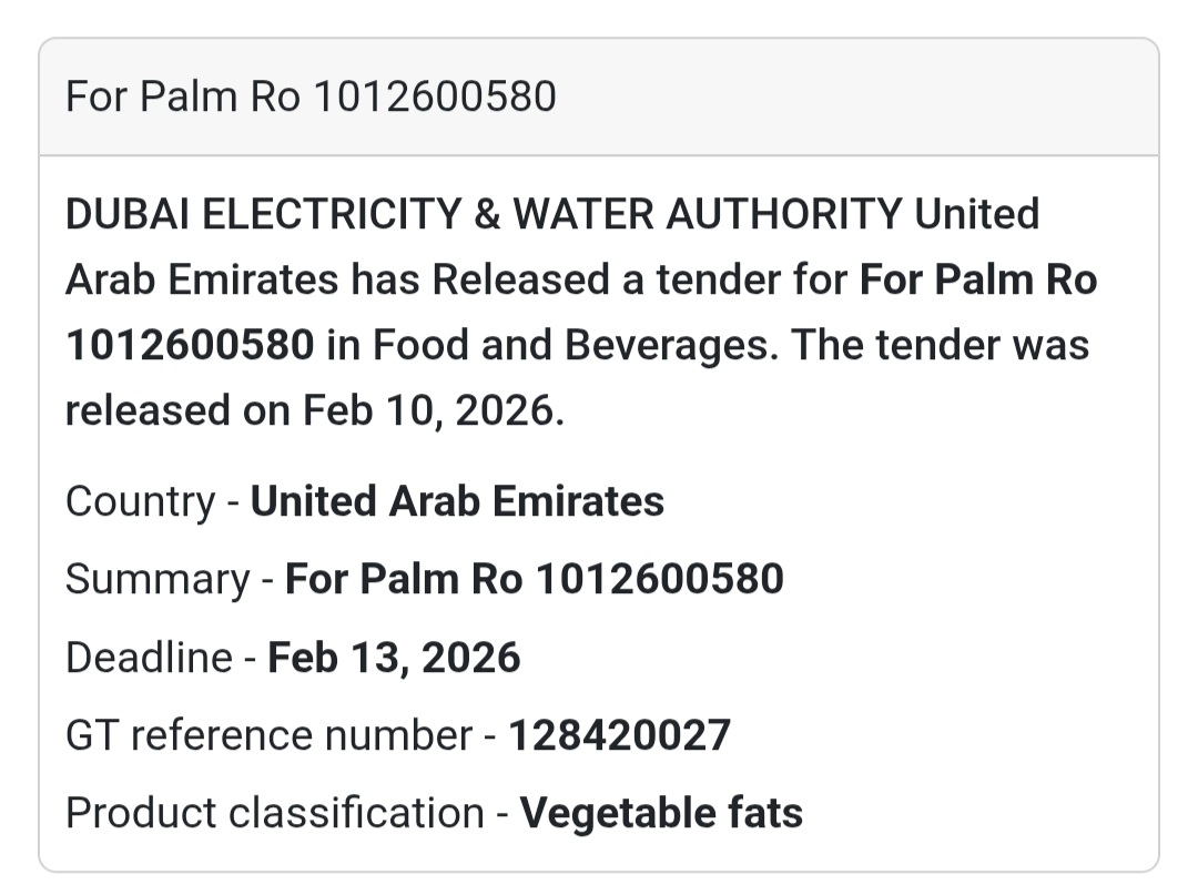 🥥 Supply for Palm RO – UAE