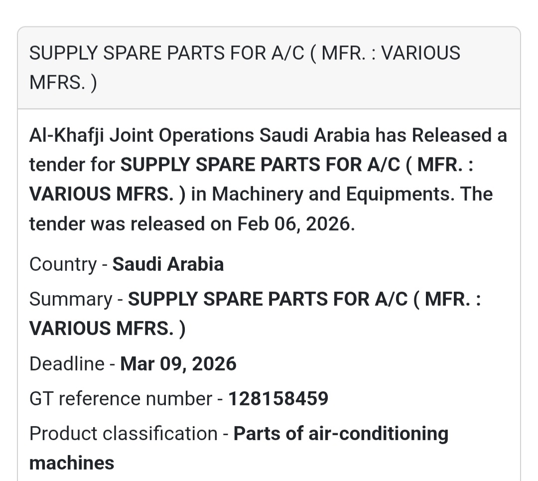 ❄ Supply of A/C Spare Parts