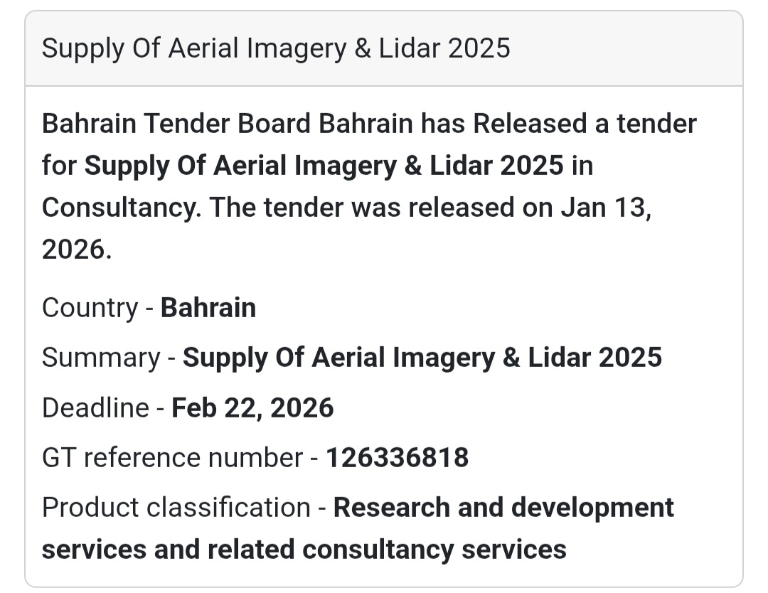 🛰️ Supply of Aerial Imagery & LiDAR 2025