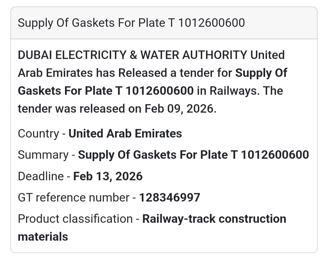 🧰 Supply of Gaskets for Plate T