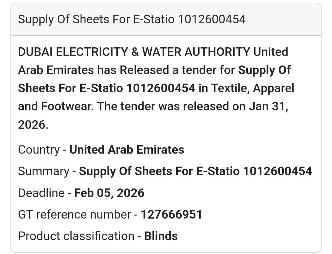 🪟 Supply of Sheets for E-Station