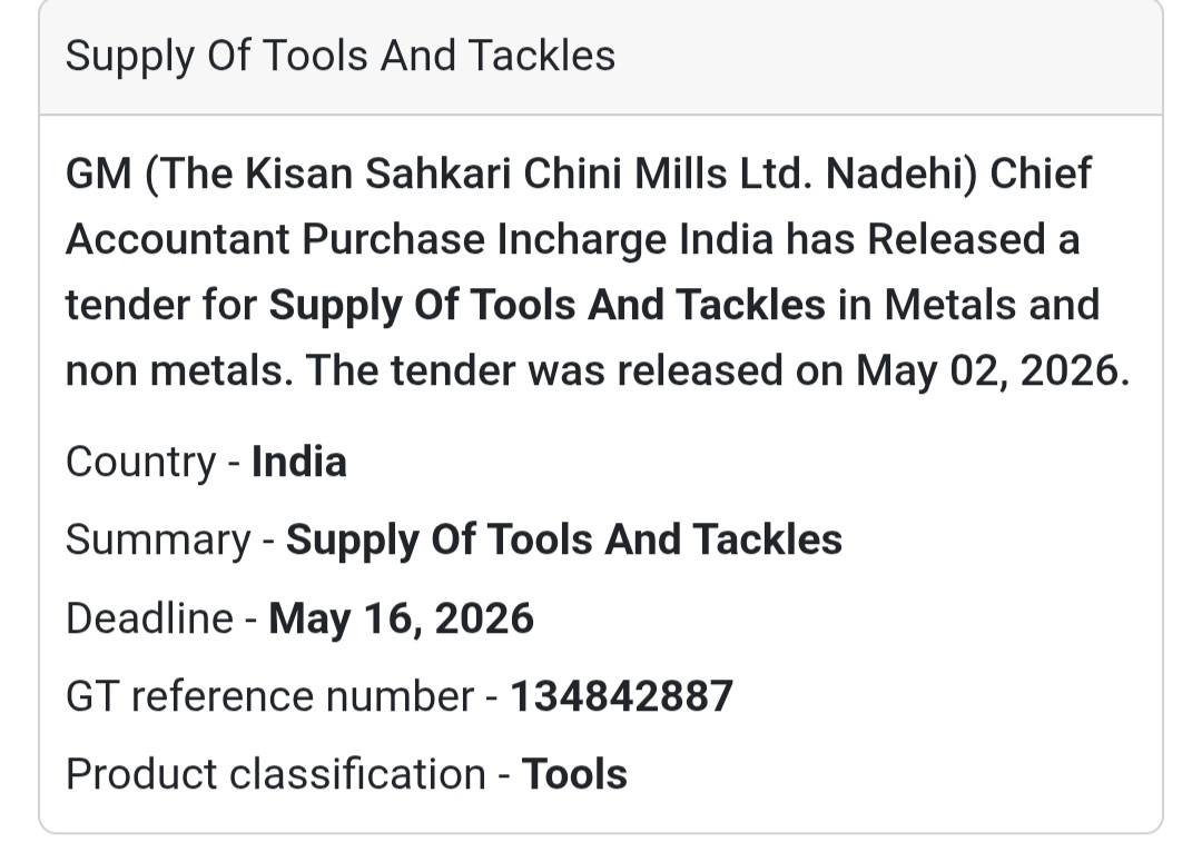 🛠️ Supply of Tools & Tackles